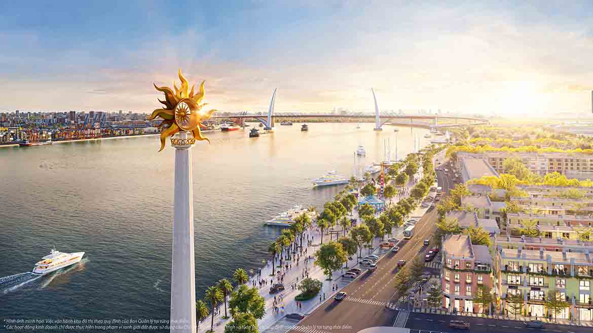 Tiện ích The Harbor Skyline Imperia Royal Island phố đi bộ ven sông 3km