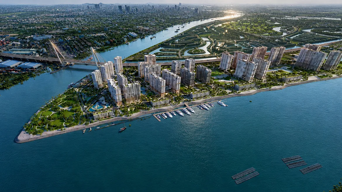 Vị trí The Harbor Skyline Vũ Yên bao quanh bởi sông Bạch Đằng & sông Cấm