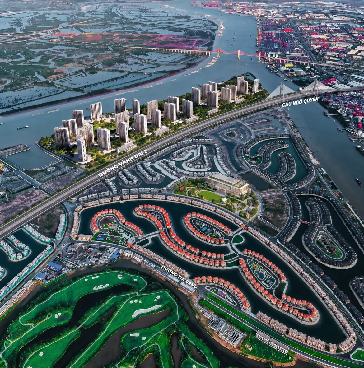 The Harbor Skyline nằm tiếp giáp trục Vành Đai 2 kết nối Cầu Ngô Quyền
