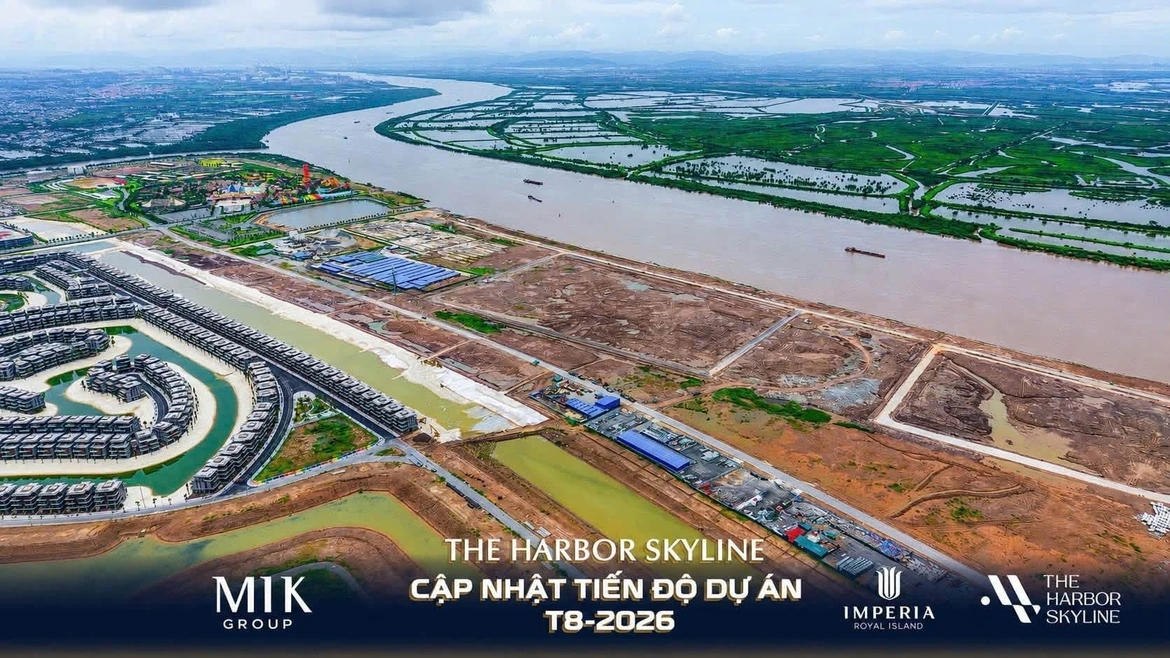 Tiến độ The Harbor Skyline Vũ Yên tháng 8/2026