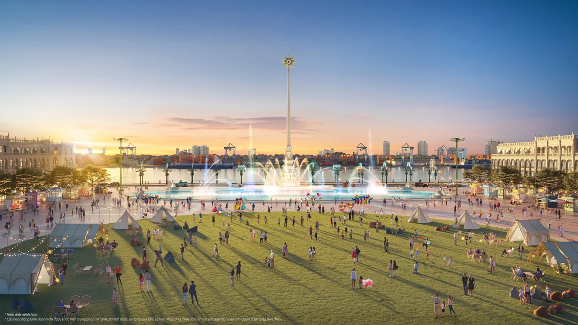Quảng trường ánh sáng Châu Âu The Harbor Skyline Vũ Yên