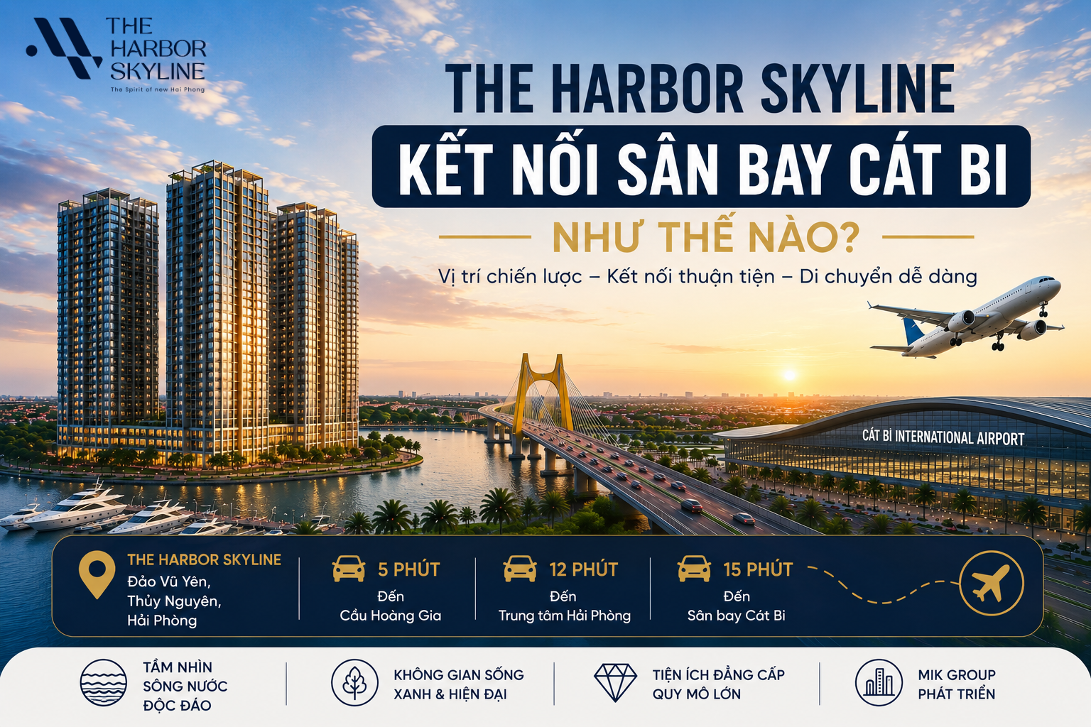 The Harbor Skyline kết nối sân bay Cát Bi như thế nào?
