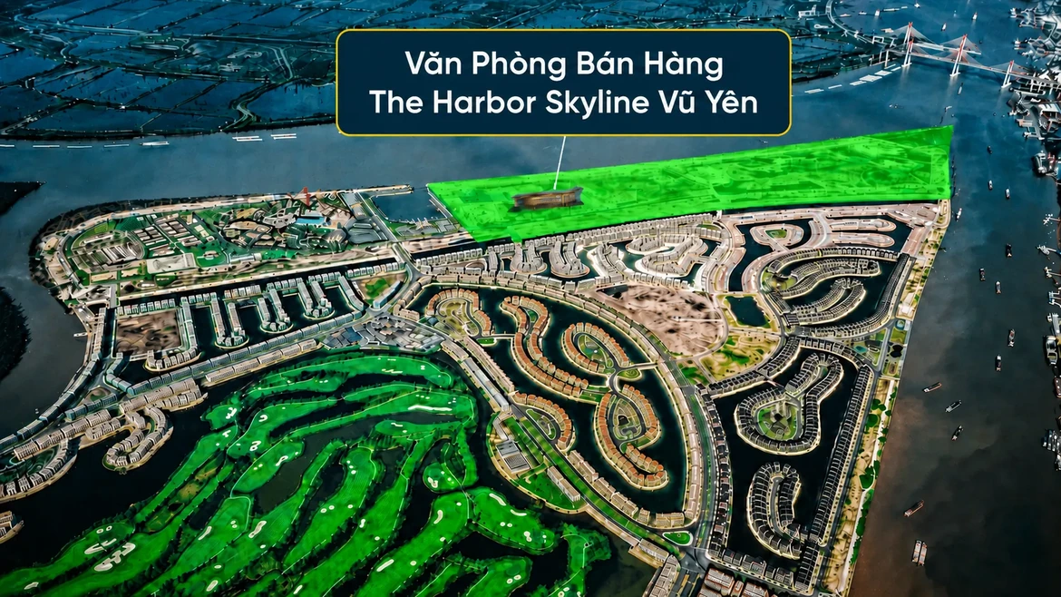 Vị trí văn phòng bán hàng The Harbor Skyline trên đảo Vũ Yên