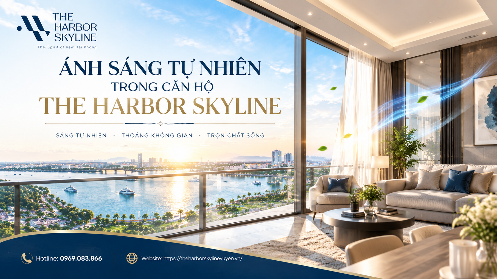 Ánh sáng tự nhiên trong căn hộ The Harbor Skyline