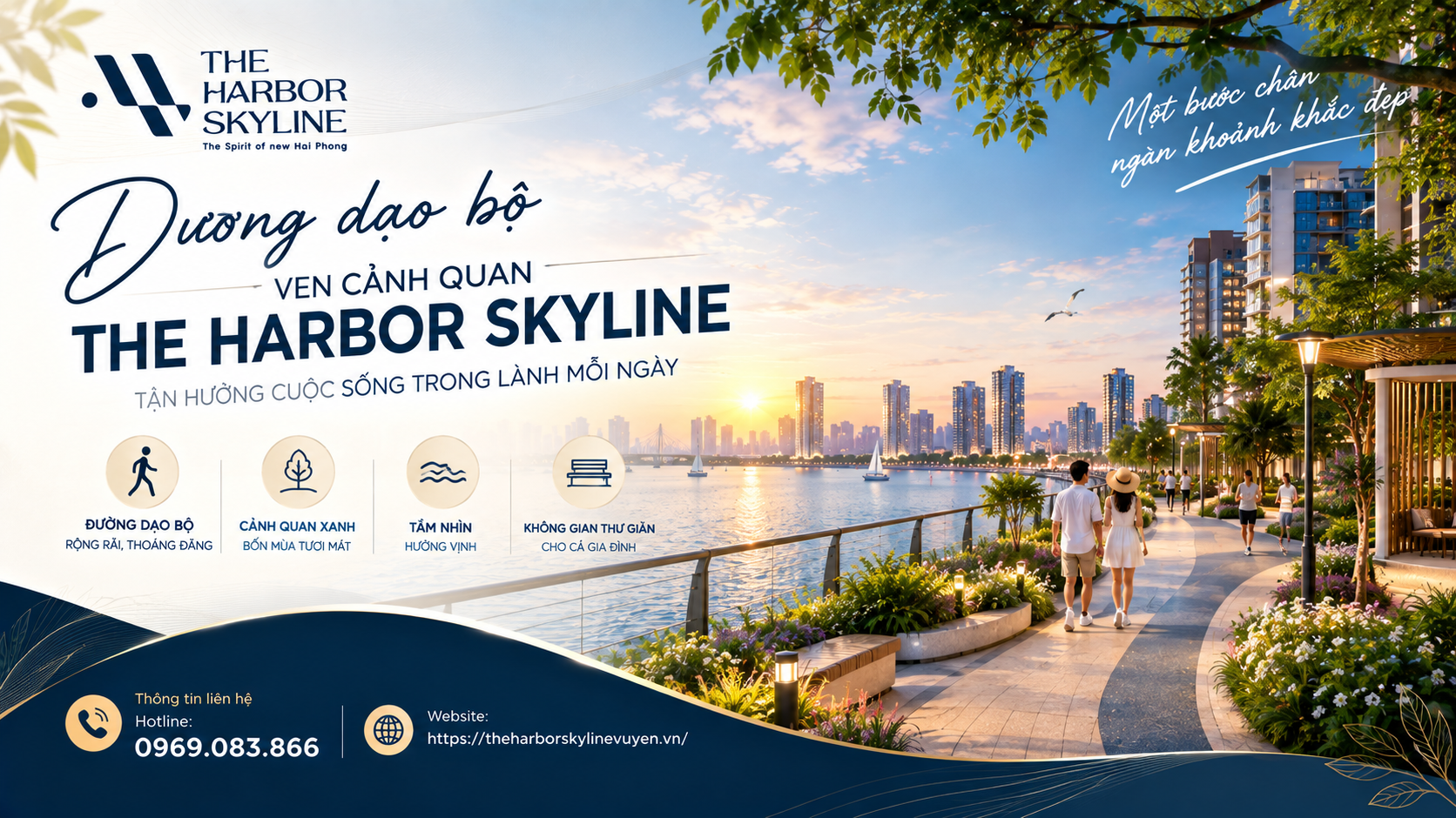 Đường dạo bộ ven cảnh quan The Harbor Skyline
