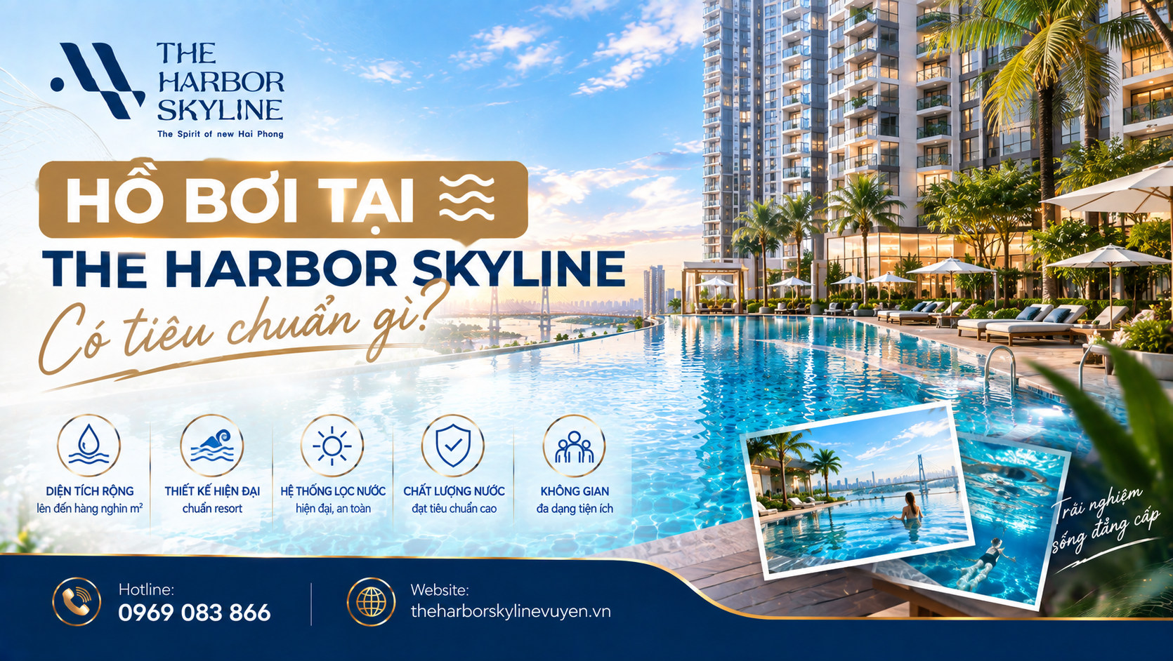 Hồ bơi tại The Harbor Skyline có tiêu chuẩn gì?