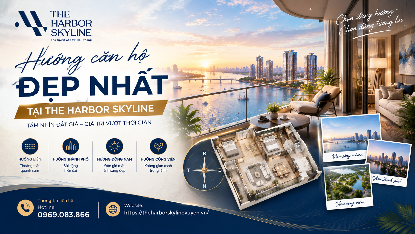 Hướng căn hộ đẹp nhất tại The Harbor Skyline