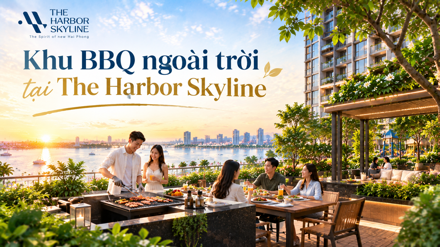 Khu BBQ ngoài trời tại The Harbor Skyline
